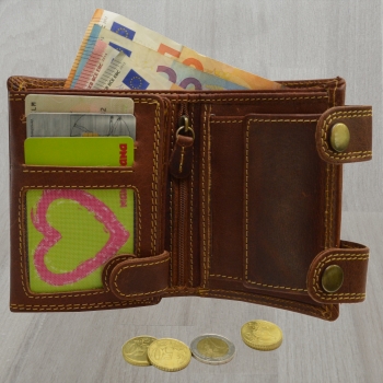 EL Torro Büffel Leder Geldbörse Portemonnaie Brieftasche Herren Geldbeutel mit Kette RFID Schutz